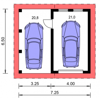 Mirror image | Floor plan of ground floor - GARÁŽ D